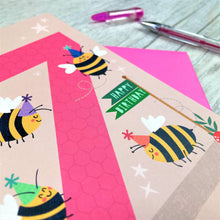 Load image into Gallery viewer, Age Seven Bumble Bee Birthday Card