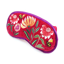Load image into Gallery viewer, Fuchsia Velvet Floral Bee Eye Mask