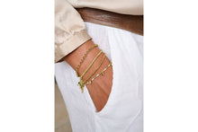 Load image into Gallery viewer, Rania White Green & Gold Beaded Friendship Bracelet