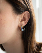 Load image into Gallery viewer, Blue Forget-Me-Not Hoop Earrings