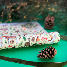 Load image into Gallery viewer, Christmas Woodland animals wrapping paper: 500mm x 700mm flat sheets