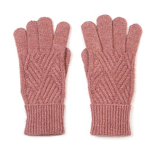 Load image into Gallery viewer, Charlotte Recycled Blend Dusty Rose Cable Knit Gloves