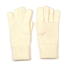 Load image into Gallery viewer, Charlotte Recycled Blend Cream Cable Knit Gloves