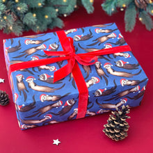 Load image into Gallery viewer, Christmas Otter wrapping paper Sheets: 500mm x 700mm flat sheets