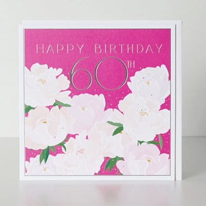 Peonies 60th Birthday card