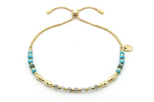 Load image into Gallery viewer, Bisbee Turquoise Gemstone Gold Bracelet