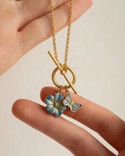 Load image into Gallery viewer, Enamel Butterfly and Flower Necklace