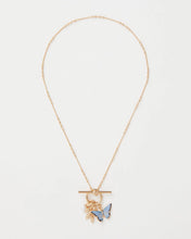 Load image into Gallery viewer, Enamel Butterfly and Leaf Necklace
