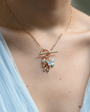 Load image into Gallery viewer, Enamel Butterfly and Leaf Necklace