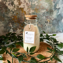 Load image into Gallery viewer, Pink Pepper & Cedar - Pippin 200ml milk bottle candle with cork lid