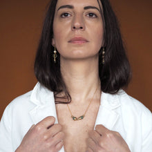 Load image into Gallery viewer, Consta - aventurine sphere and cup gold plated brass necklace