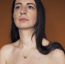 Load image into Gallery viewer, Consta - gold plated brass teardrop cluster and lozenge necklace