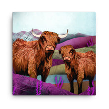 Load image into Gallery viewer, Tartan Cows Mini Canvas
