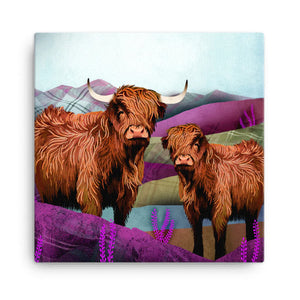 Tartan Cows Mini Canvas