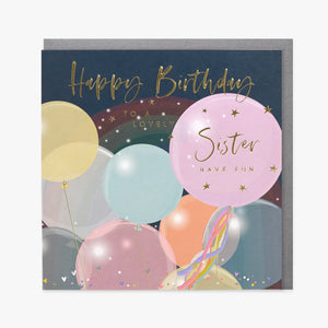 Sister Birthday Balloons card