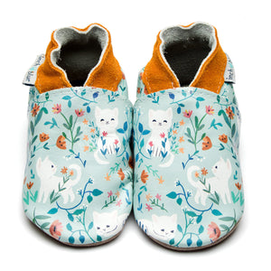 Inch Blue baby shoes - Floral Kitty