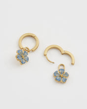 Load image into Gallery viewer, Enamel Forget-Me-Not Huggie Hoop Earrings