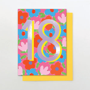 Floral 18th Birthday card