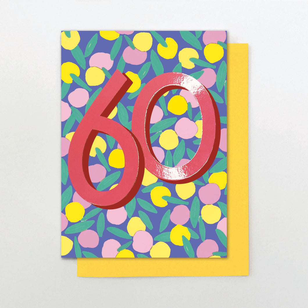 Floral 60th Birthday card