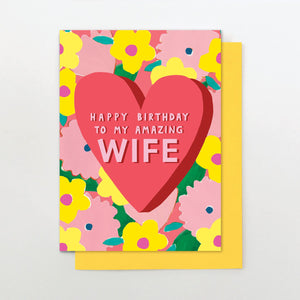 Heart Wife Birthday card
