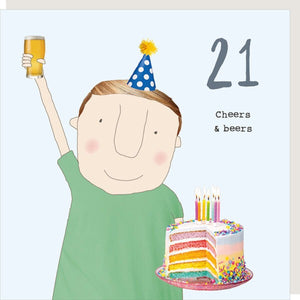 Cheers and Beers 21st Birthday card