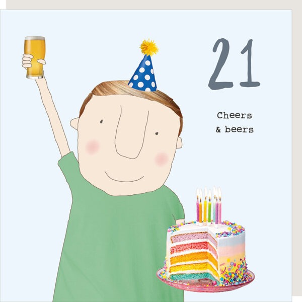 Cheers and Beers 21st Birthday card