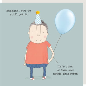 Ibuprofen Husband Birthday card