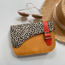 Load image into Gallery viewer, Grace Pumpkin Abstract Upcycled Leather Handbag