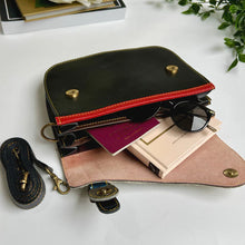 Load image into Gallery viewer, Grace Pumpkin Abstract Upcycled Leather Handbag