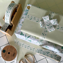 Load image into Gallery viewer, Green Floral 24mm wide paper tape