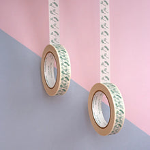 Load image into Gallery viewer, Green Floral 24mm wide paper tape