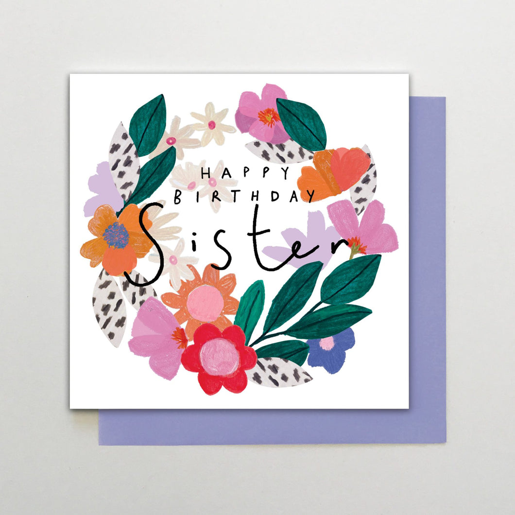 Birthday flowers sister card