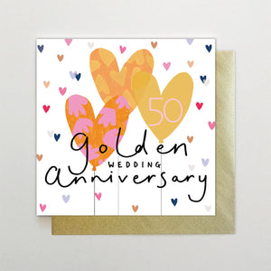 Golden Wedding Anniversary Balloons card