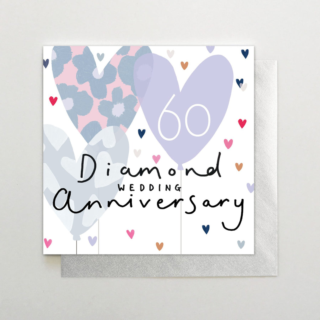Diamond Wedding Anniversary Balloons card