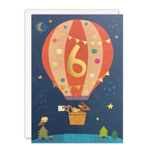 Age 6 Balloon Card