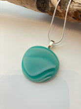Load image into Gallery viewer, Glass pebble style pendant on necklace chain #143