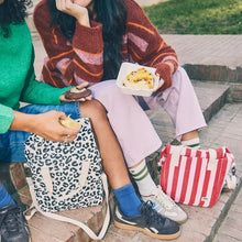 Load image into Gallery viewer, Hampstead Lunch Bag in Strawberry Stripe Canvas