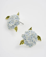 Load image into Gallery viewer, Enamel Hydrangea Earrings Silver