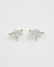 Load image into Gallery viewer, Enamel Hydrangea Earrings Silver