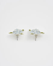Load image into Gallery viewer, Enamel Hydrangea Earrings Silver