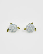 Load image into Gallery viewer, Enamel Hydrangea Earrings Silver