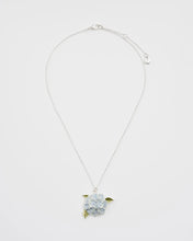 Load image into Gallery viewer, Enamel Hydrangea Necklace Silver
