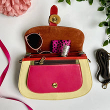 Load image into Gallery viewer, Josephine Navy Tan Leopard Upcycled Leather Handbag