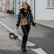 Load image into Gallery viewer, Alice Distressed Leopard Upcycled Leather Handbag