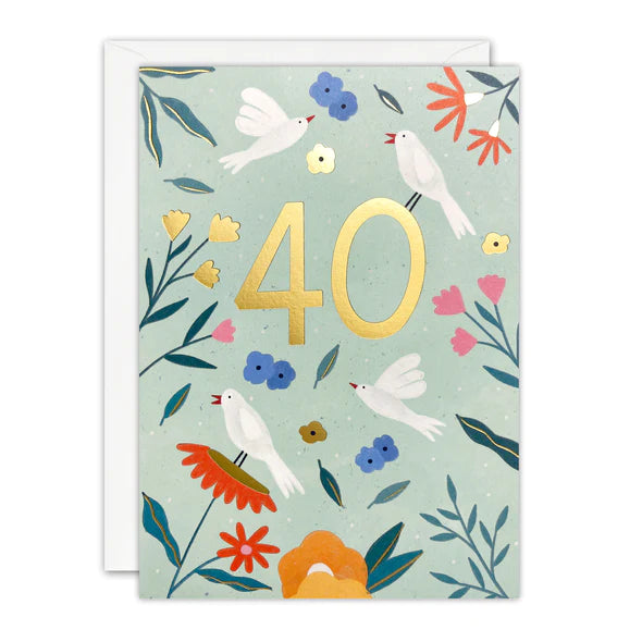 Birds 40th Birthday card