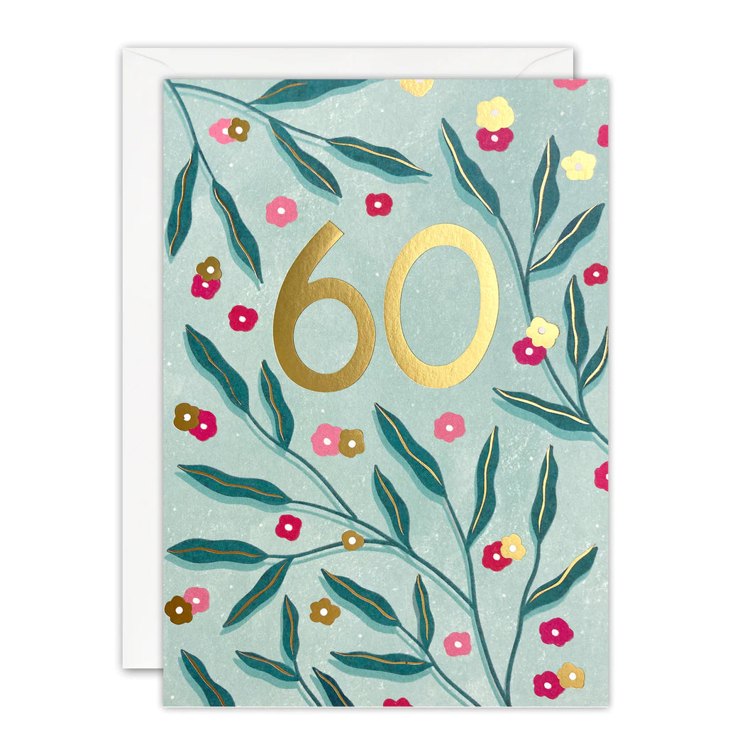 Botanical 60th Birthday card