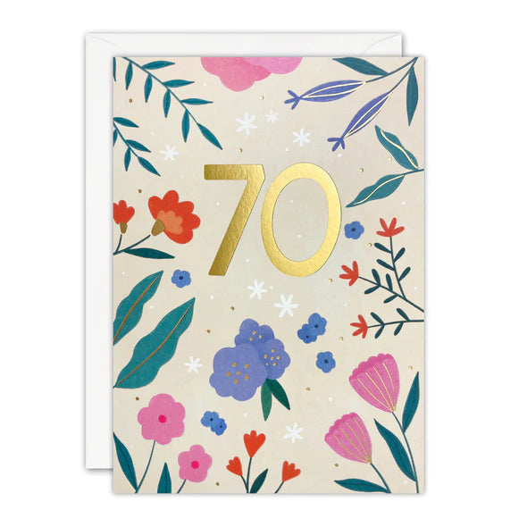 Sunbeam Flowers 70th Birthday card