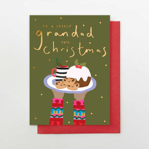 Lovely Grandad Pudding Christmas card