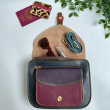 Load image into Gallery viewer, Libby Dark Green Mono Upcycled Leather Handbag