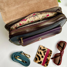 Load image into Gallery viewer, Libby Dark Green Mono Upcycled Leather Handbag